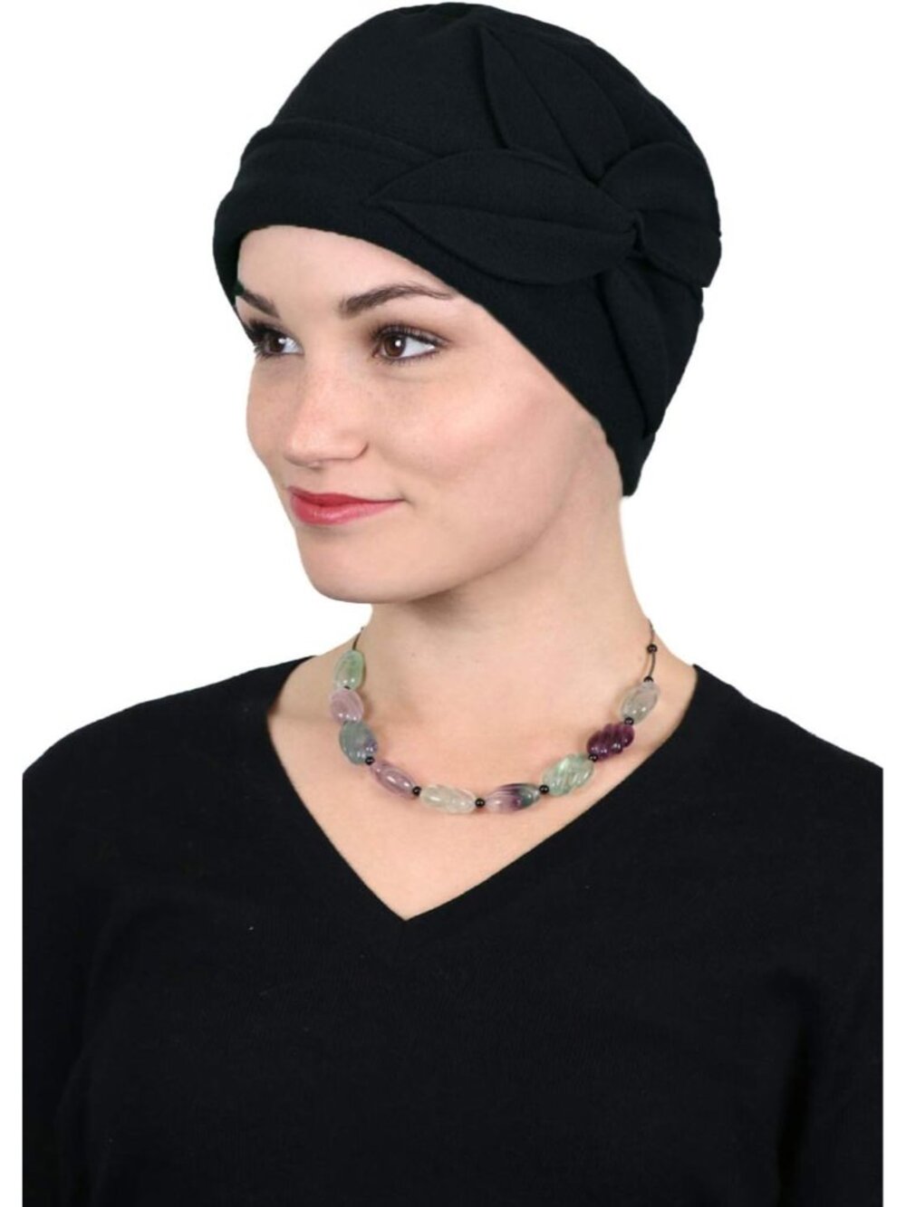 Womens Fleece Butterfly Beanie Chemo Cloche Winter Hat